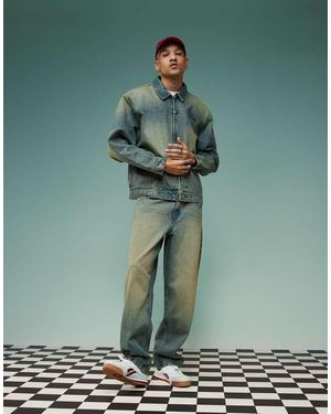 ASOS Vaqueros Holgados Con Lavado Azul Medio Y Acabado Tintado De - Verde