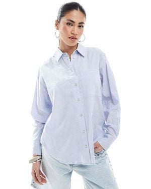 New Look Long Sleeve Linen Shirt - Blue