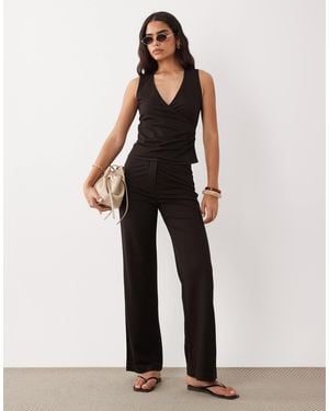 Mango Can Straight Trouser Co-ord - Brown