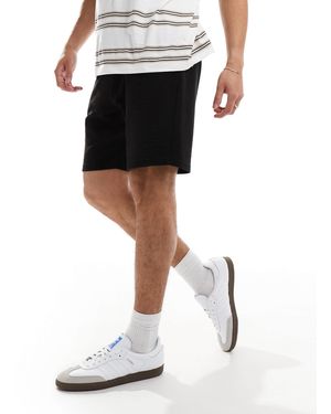Threadbare – gerippte jersey-shorts - Schwarz