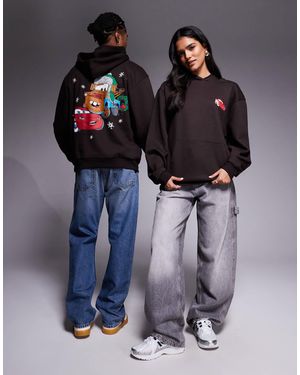 ASOS Disney Pixar Christmas Oversized Hoodie With Cars Prints - Blue