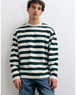 ARKET T-shirt oversize à manches longues en coton pur foncé - Vert