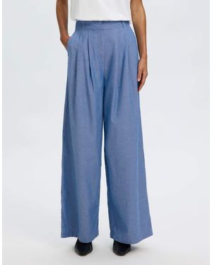 SELECTED Wide-Leg Trousers - Blue