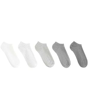 Oysho 5 Pairs Of Cotton Trainer Socks - Grey