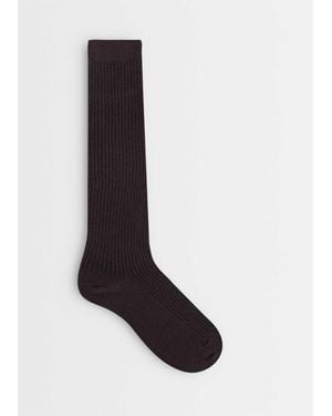 ASOS Geribbelde Kniekousen - Wit