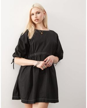 Collusion Smock Mini Summer Dress - Black