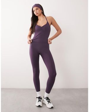 4505 Ruched Front Yoga Cami - Purple