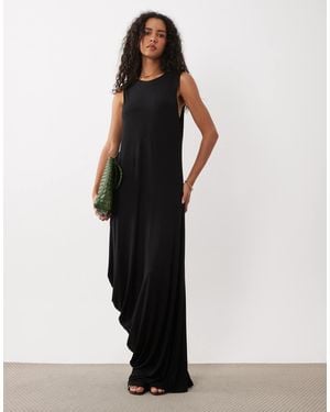 ASOS Blouson Bandeau Maxi Split Front Dress - White