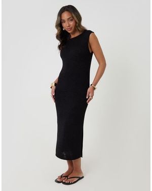 Threadbare Knitted Yarn Midi Dress - Black