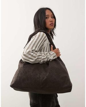 Weekday Bolso De Hombro Holgado De Antelina De - Marrón