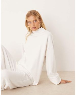 ASOS Asymmetric Jumper With Turn Back Cuff - Natural