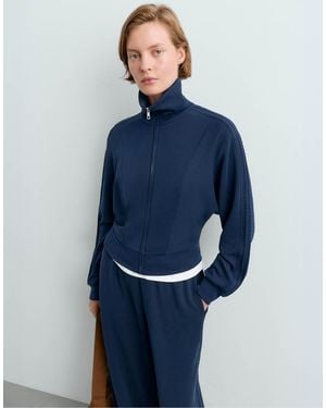 Oysho Soft-touch Modal Bomber Jacket - Blue
