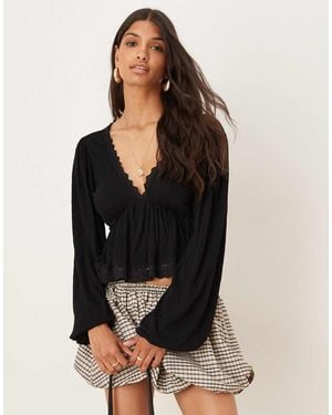 ASOS – langärmliges oberteil - Schwarz