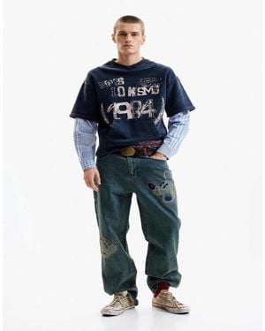 Desigual Printed Long-Sleeve Sweatshirt - Blue