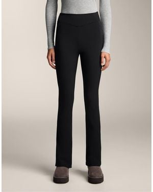 Oysho High Rise Warm Flare Trousers - Black