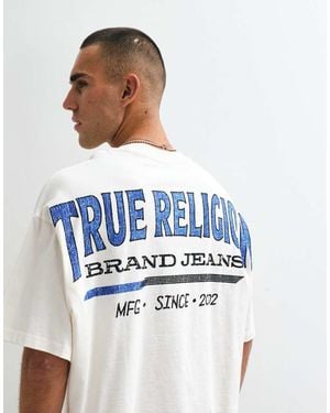 TRUE RELIGION Retro Logo Oversized T-shirt With Back Graphic - White