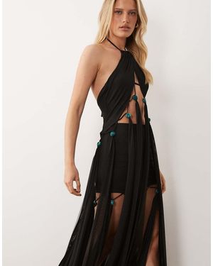 ASOS Beaded Fringe Skirt - Black