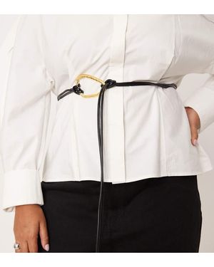 ASOS Asos Design Curve Waist And Hip Belt With Hammered Loop Through Design - White
