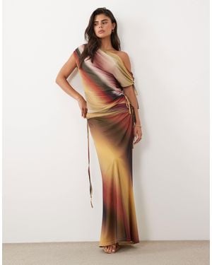 ASOS Ruched Mid Rise Waist Fishtail Co-ord Maxi Skirt - Multicolour