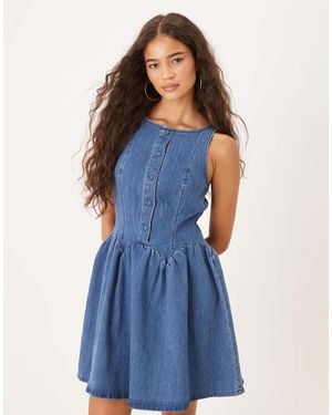 Never Fully Dressed – monika – mini-jeanskleid - Blau