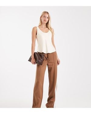Noisy May Straight Leg Jersey Trouser - White