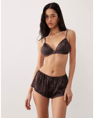 Calvin Klein – signature satin – schlaf-shorts - Schwarz