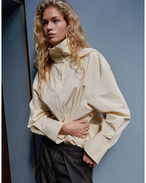 TOPSHOP Shirt mit stehkragen - Natur