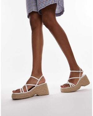 TOPSHOP Wide Fit Jess Espadrille Wedge - Brown