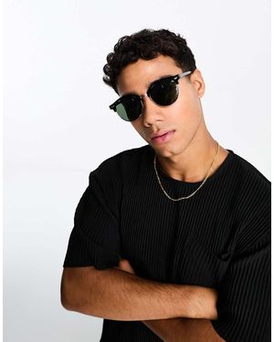 Only & Sons Gafas De Sol Negras Cuadradas Retro De -Dorado - Negro