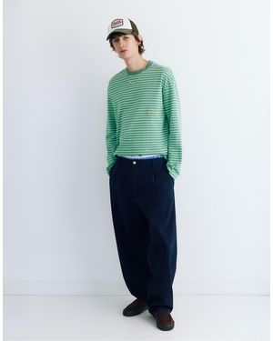 Pull&Bear Striped Stwd T-shirt - Green