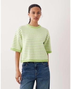 ASOS Knit Half Sleeve Top - Green