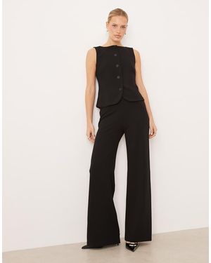 Mango Pantalones De Sastre Negros De Corte Recto Avay De (Parte De Un Conjunto)