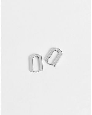 FADED FUTURE Mini Oval Hoop Earrings - White