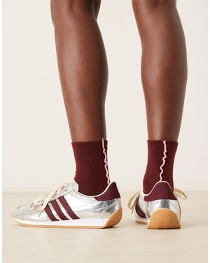 ASOS Chaussettes à coutures ondulées - bordeaux et rose - Rouge