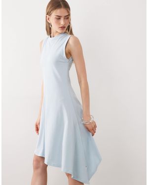 ASOS Sleeveless Mini Dress With Asymmetric Hem - White