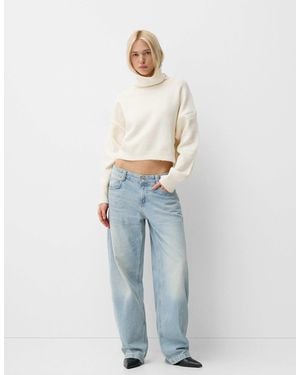 Bershka Petite Balloon Jeans - Blue