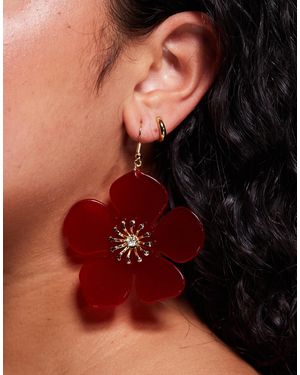 True Decadence Boucles d'oreilles fleurs - bordeaux - Rouge