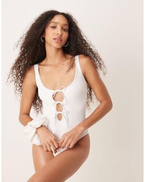 Free Society Cut Out Swimsuit - White