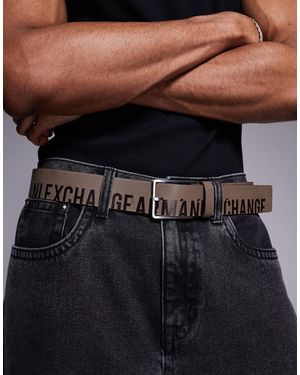 ARMANI EXCHANGE Logo Leather Belt - Black