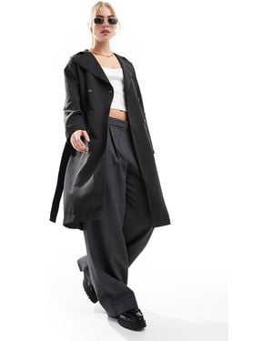 Stradivarius Trench Coat - Black