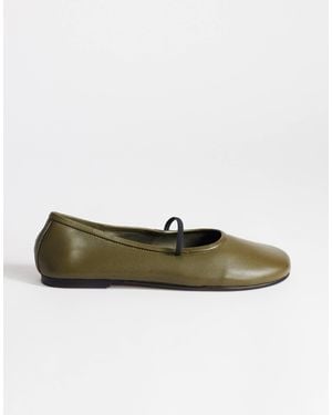 TOPSHOP Bella leder-ballerinas mit runder spitze - Grün