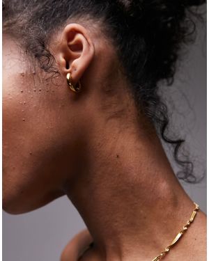 TOPSHOP Priya Waterproof Stainless Steel huggie Hoop Earrings - Brown