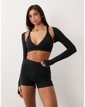 4505 Layering Long Sleeve Shrug - Black