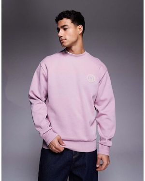 BOSS Varsity Chest Logo Knitted Jumper - Purple