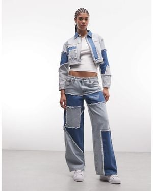 Liquor N Poker baggy Distressed Cut 'n' Sew Jeans - Blue