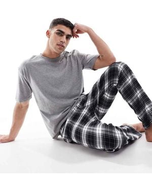Hollister Nightwear Short Sleeve Top & Baggy Trouser Set - Grey