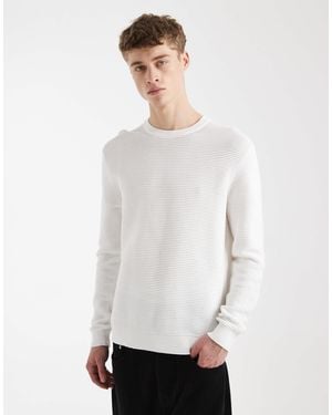Only & Sons Ribbed Light Knit Sweater - White