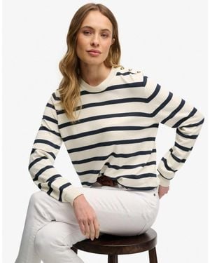 Superdry – leichter basic-pullover - Grau