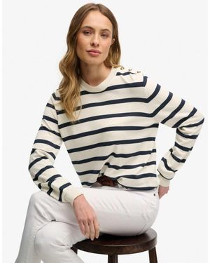 Superdry – leichter basic-pullover - Grau