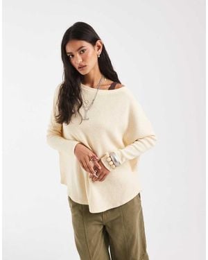 Free People Thermotop Met Lange Mouwen - Naturel